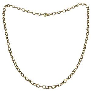 14k Yellow Gold 4mm Rolo Chain Necklace w Lobster Claw Clasp - 16in